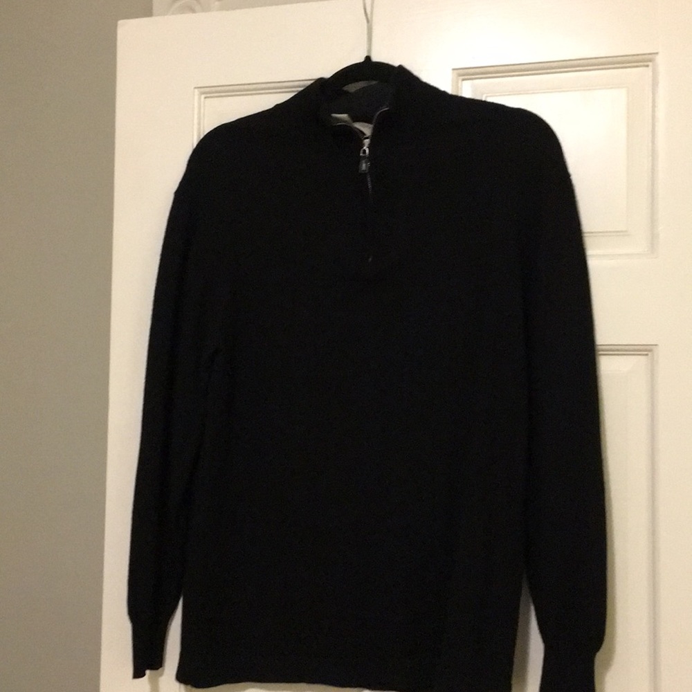 Merino Wool Black 1/4 zip